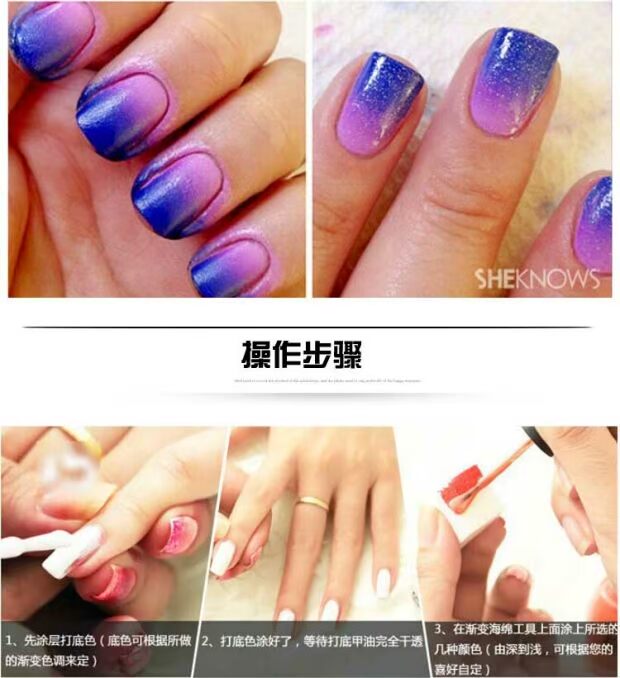 Dụng cụ làm móng DIY Creative Gradient Sponge Blocks Starry Một liệu pháp ánh sáng Gradient Một gói 8 gói - Công cụ Nail máy làm móng