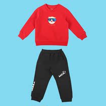Li Ning childrens clothing 2019 spring new baby and young boys hooded two-piece suit sports sweater pants YWEP001