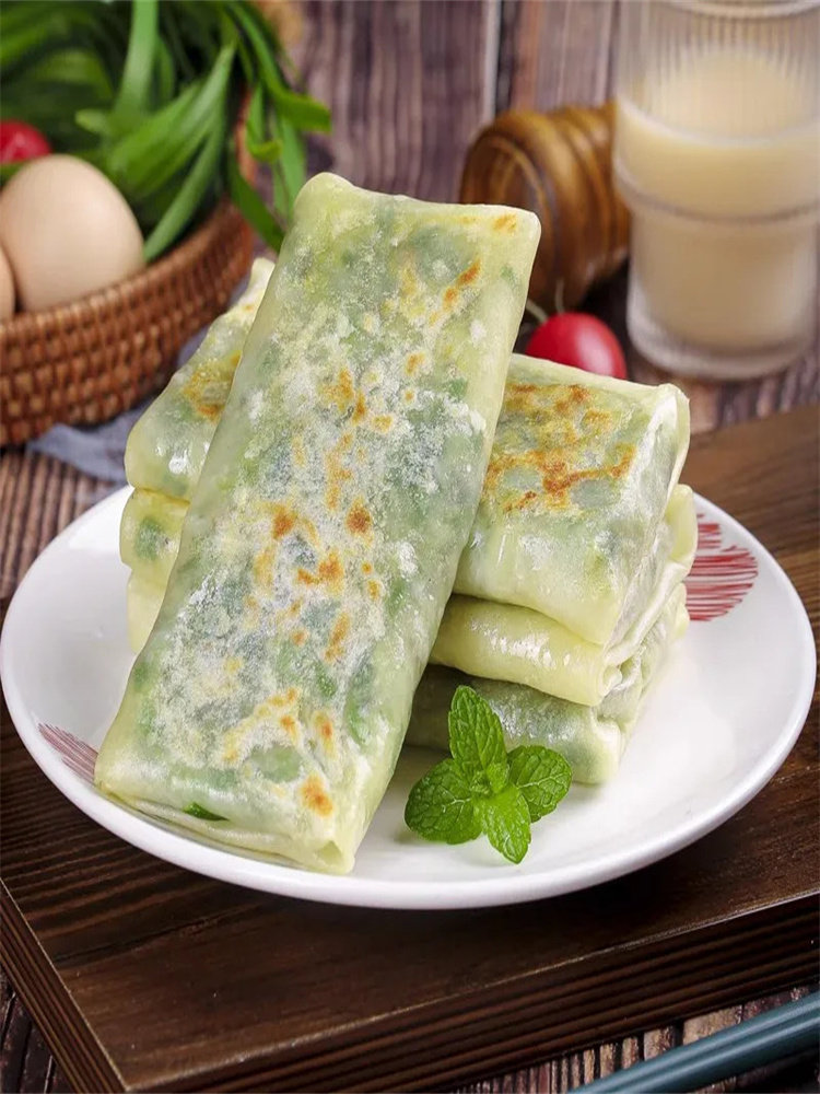 Jr Chive Box Breakfast Semi-Finished Product Chive Egg Pie Instant Noodles Breakfast Quick Meal Frozen Convenience Food for Home and Commercial Use