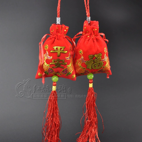 Красная бархатная ткань ароматная сумка для пакета, кормившая пакет для волос пинг, благословение Большое красное листовое лотос