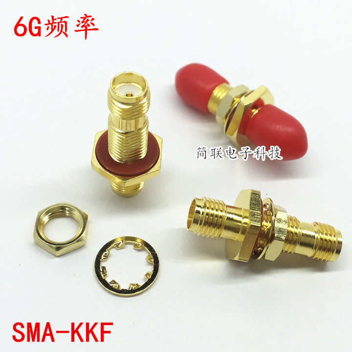 SMA-50KKY 6GHz mother-to-mother high frequency connector hexagonal flange lock plate with waterproof spacer full copper