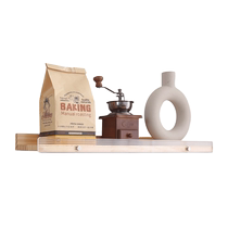 Wall storage rack without punching solid wood one-word partition acrylic bookshelf wall wall-mounted shelf wall one-word board