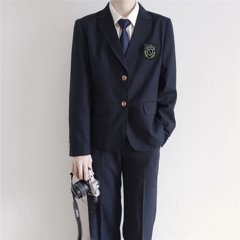 Zaotinzhongdk Uniform Men's Black Blazer Versatile Fashion Student Shirt College Style Class Uniform Suit Suit Zaotinzhongdk Uniform Men's Black Blazer Versatile Fashion Student Shirt College Style Class Uniform Suit Suit