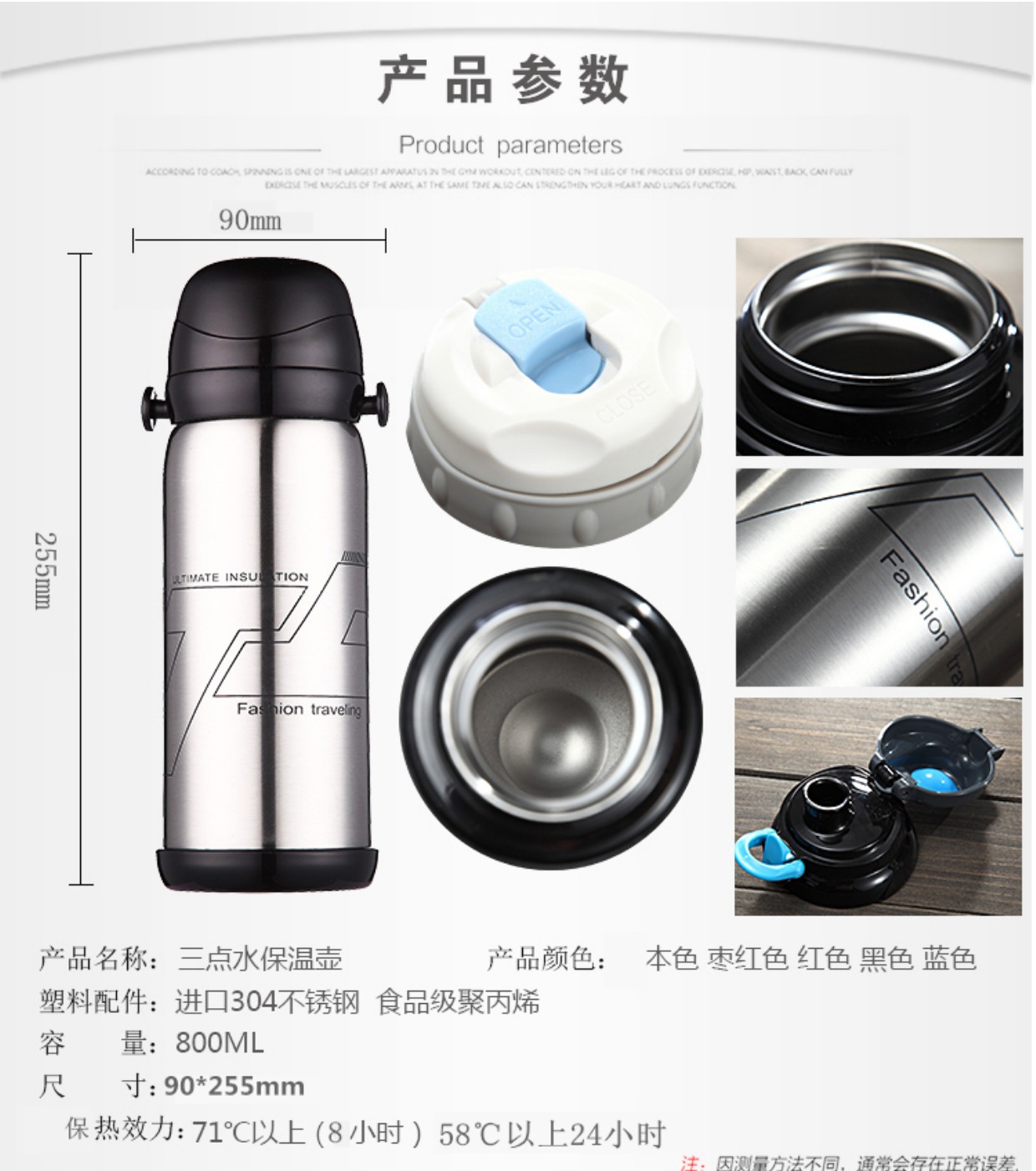 Nồi cách nhiệt chân không inox ngoài trời công suất lớn cốc cho nam và nữ xách tay nước thể thao nồi du lịch 800ml - Tách lock and lock bình giữ nhiệt