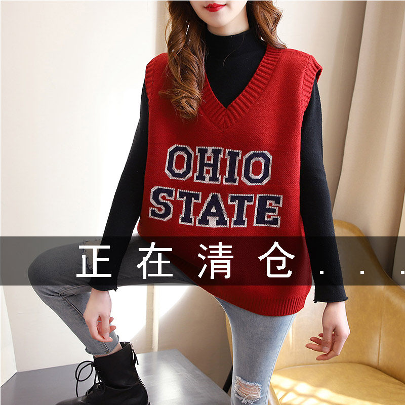 Knitted waistcoat Vest Woman Europe Station 2022 Autumn New European Goods Medium Long version V collar slim outside wearing a camshoulder waistcoat