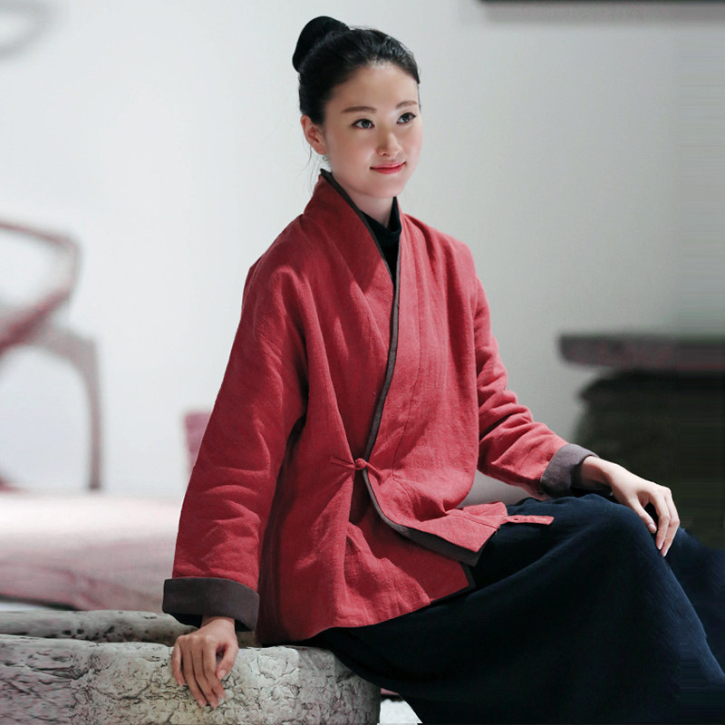 Tea clothes, Zen clothes, women's suits, meditation jackets, Chinese-style short cotton-padded clothes, laymen's clothes, Zen women's clothes, Buddhist cotton and linen tops, autumn
