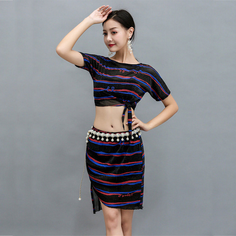 Belly Leather Dance Dress Practice Dance Suit Fusion Oriental Dance Suit Web Yarn Performance Clothing Beginners Practice Costume-Taobao