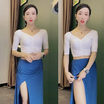 Big stomach dance suit Modale dance dress sexy Oriental dance practice dress beginner