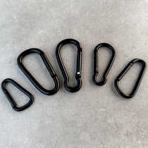 Mini trumpet key chain pure black mountaineering buckle D-shaped spring buckle gourd adhesive hook toy pendant accessories