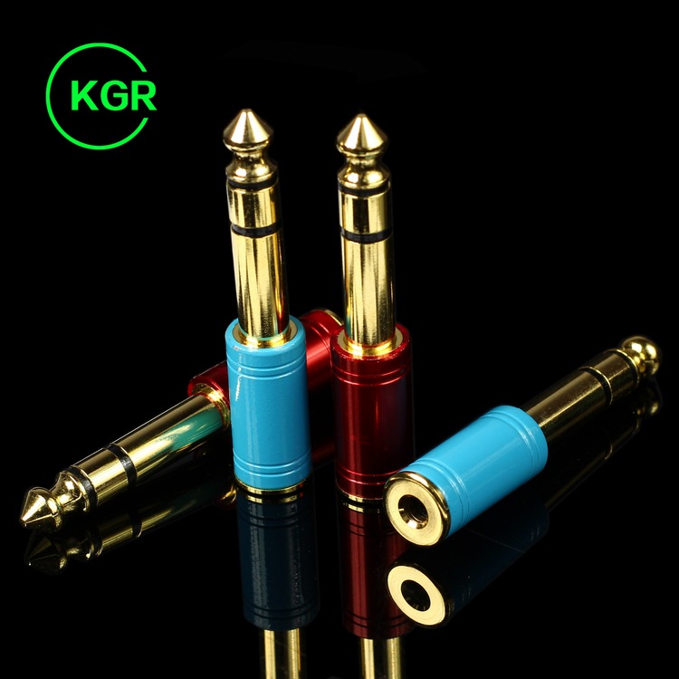 KGR female hole to 6 35 male plug 3 5mm guitar audio cable conversion adapter small to large