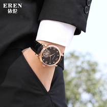 Ylen Watch Mens Mechanical Watch Fully Automatic Hollowed-out Tourbillon Waterproof Fashion Real Belt Business Wrist Watch