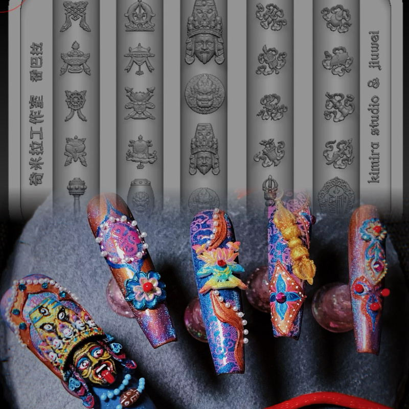 Chimila Studio's "Shambala" and "Nuo Xi" Niche DIY Nail Art Silicone Molds and Accessories, Genuine Products Chimila Studio's "Shambala" and "Nuo Xi" Niche DIY Nail Art Silicone Molds and Accessories, Genuine Products
