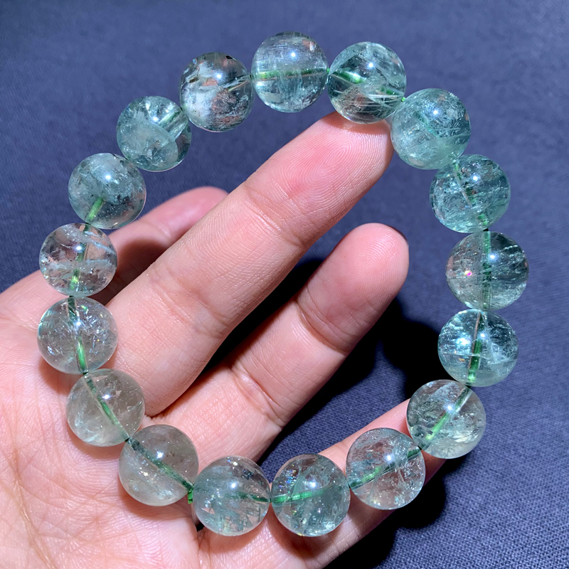 天然ブラッシュキャッツアイベリルシングルループブレスレットアイススムースグリーンアイススムースグリーンブルークリスタルジュエリーギフト