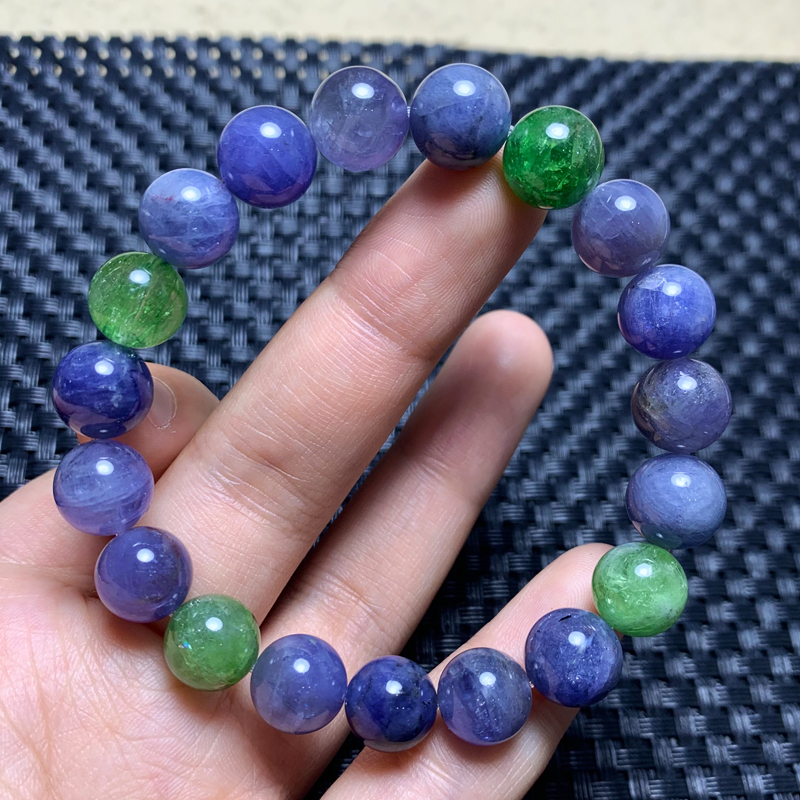 Natural Tanzanite Bracelet Ocean Heart Tanzania Ice Transparent Purple Blue Crystal Couple Style Jewelry Gift for Women