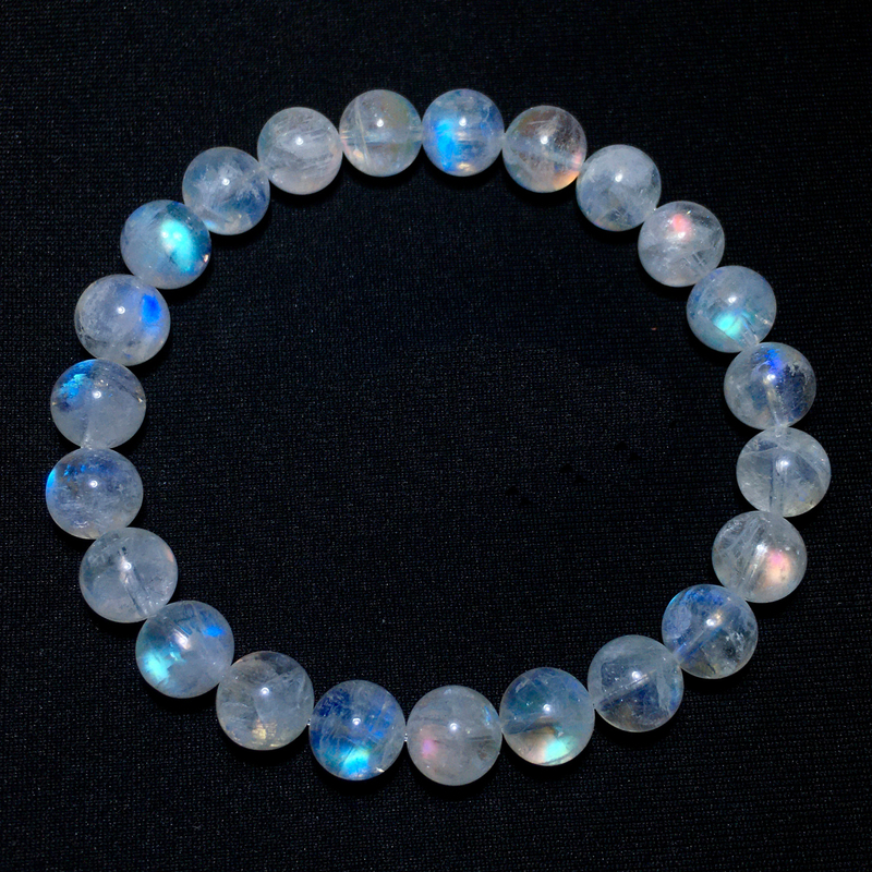 Natural Ice Moonstone Single-Circle Bracelet Rainbow Moonstone Bracelet Crystal Jewelry Gift Jewelry for Men and Women Natural Ice Moonstone Single-Circle Bracelet Rainbow Moonstone Bracelet Crystal Jewelry Gift Jewelry for Men and Women