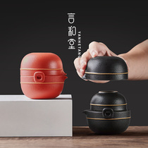 Yan He Tang fast guest Cup a pot of four cups ceramic travel kung fu tea set portable teapot set with portable tea