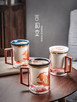 Glass Tea Cup Mark Cup Office Tea Water Separation Mug With Lid Over Filter Bubble Tea Cup Large Capacity Water Glass Gift Box
