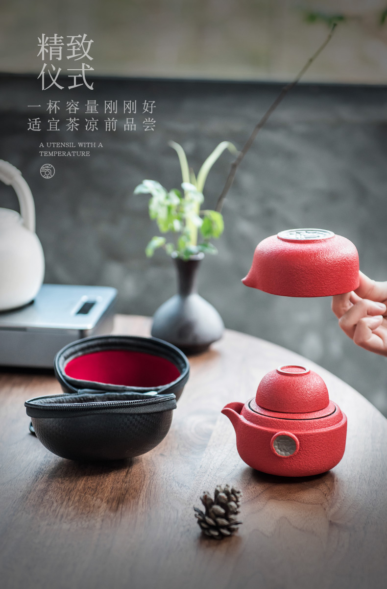 Black pottery crack of a pot of a second cup kung fu tea set big teapot teacup portable travel office home