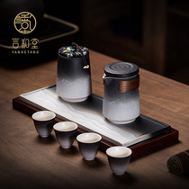 Yanhetang Kung Fu tea set Household teapot tea pot tea making living room set of anti-scalding teacup tray small set