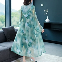 Длинная летняя одежда для защиты от солнца, шифоновая тонкая куртка с капюшоном, накидка, популярно в интернете, городской стиль