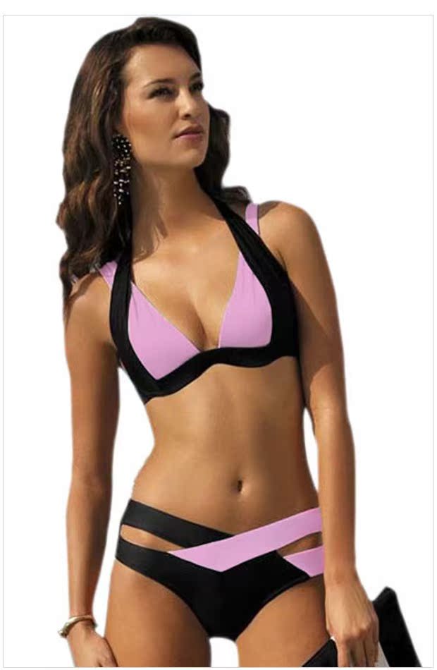 AliExpress Mới Tương phản Châu Âu và Mỹ Phụ nữ Bikini Tập hợp Chia áo tắm Sexy Bikini Bán buôn shop do boi