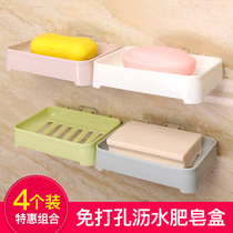 Punch-free soap box rack Drain toilet creative bathroom soap holder Soap box shelf Suction cup wall-mounted soap box