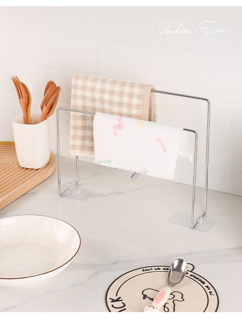 Раковина полка 304不锈钢抹布沥水架台面窄边厨房置物架化妆室收纳层架专用晾晒架 Mrun