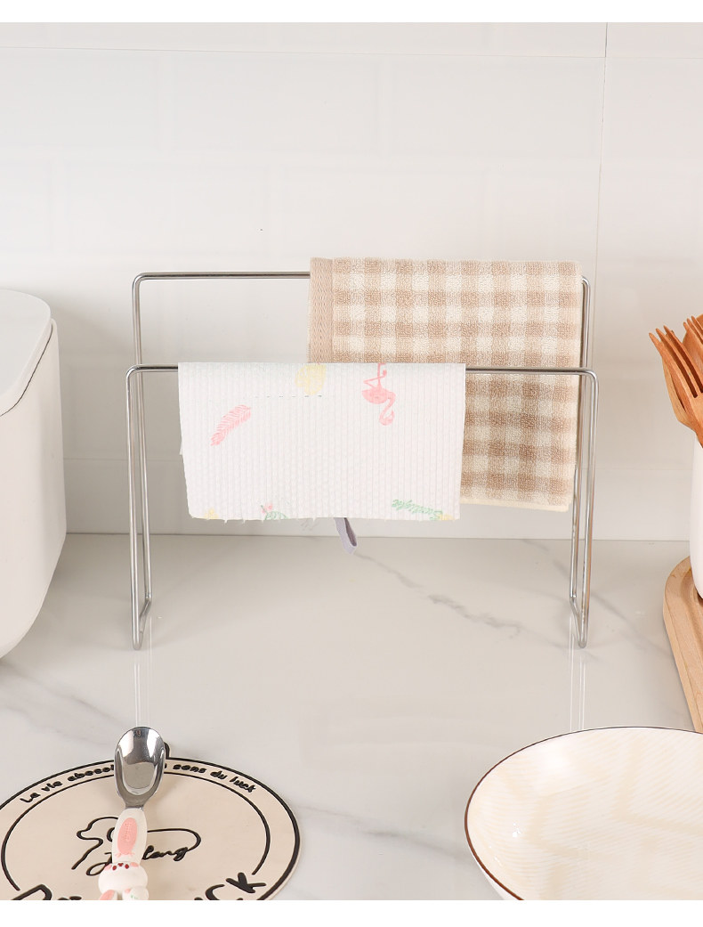 Раковина полка 304不锈钢抹布沥水架台面窄边厨房置物架化妆室收纳层架专用晾晒架 Mrun