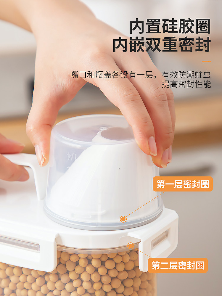Rice Bucket for Home Use, Rice Container, Rice Box, Insect-Proof, Moisture-Proof, Sealed, Flour, Cat Food, Grain Storage Box, Storage Bucket