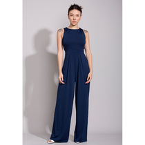 As soon as possible SHAPE Wang Xiao private clothes knitted sleeveless high waist loose wide leg pants Xia Xian thin waist hanging jumpsuit