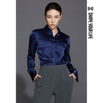  As soon as possible SHAPE Wang Xiao private clothes retro temperament silk shirt fashion mulberry silk long-sleeved jumpsuit shirt