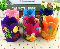 Fabric pen holder non-woven material bag handmade DIY fabric early education kindergarten creative paste