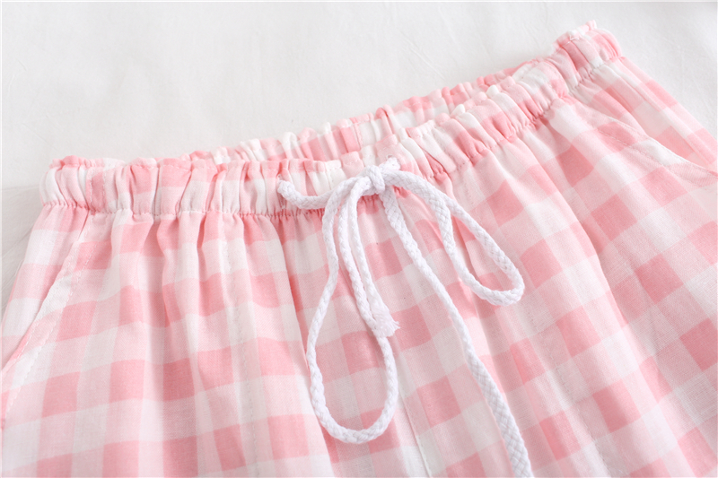 Cặp đôi quần mỏng Phần đồ ngủ phụ nữ mùa xuân và mùa thu cotton đôi gạc quần nam quần cotton muỗi quần thường nhà quần short nam