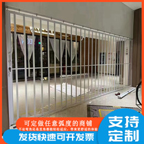 Shop aluminum alloy crystal folding door curved shop door car wash room transparent partition door push-pull sliding door without ground rail