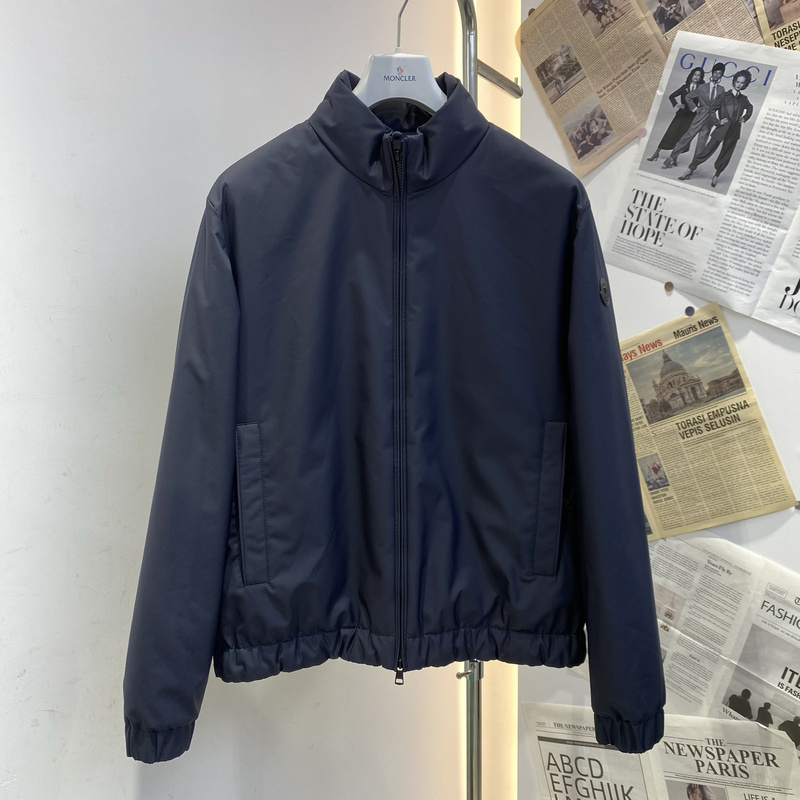 In-Stock Moncler Luserna Men's Blue Stand-Collar Short down Jacket J20911A00177
