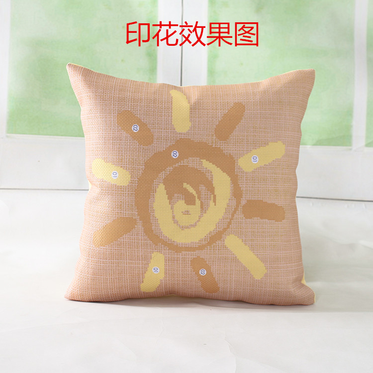 Cá nhân hoá in ấn khâu gối cartoon gối trên ghế sofa phòng khách mặt trời tình yêu trở lại xe đệm - Công cụ & phụ kiện Cross-stitch tranh thêu phong cảnh làng quê