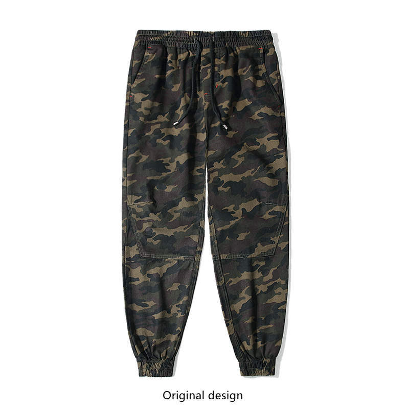 Httaosup Camouflage Pants for Men, Casual Slim-Fit Jogger Pants, Trendy Brand Loose Fit, Shawn Yue Work Pants, Long Pants