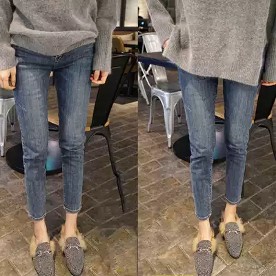 Pregnant women's pants spring and autumn models to wear outside 2021 new fashion trendy mom pants to go out to take care of the belly jeans thin section nine points