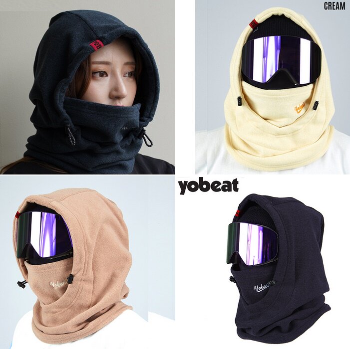 YOBEAT Korean ski hat soft shell hat men and women with the same style single double board windproof warm helmet hat can be taken out white