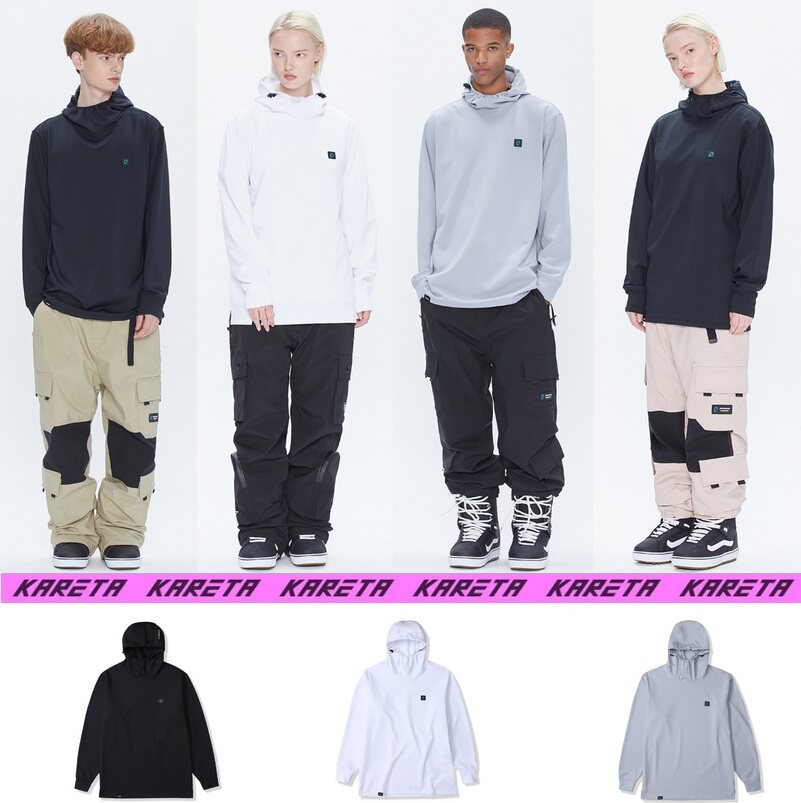 2021 KARETA Korean ski suit men and women's thin hoodies and blouse in warm black gray