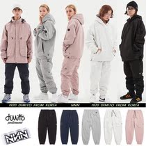 Special DIMITO Korean ski pants mens and womens single double plate thick waterproof windproof leg warm black and white Pink
