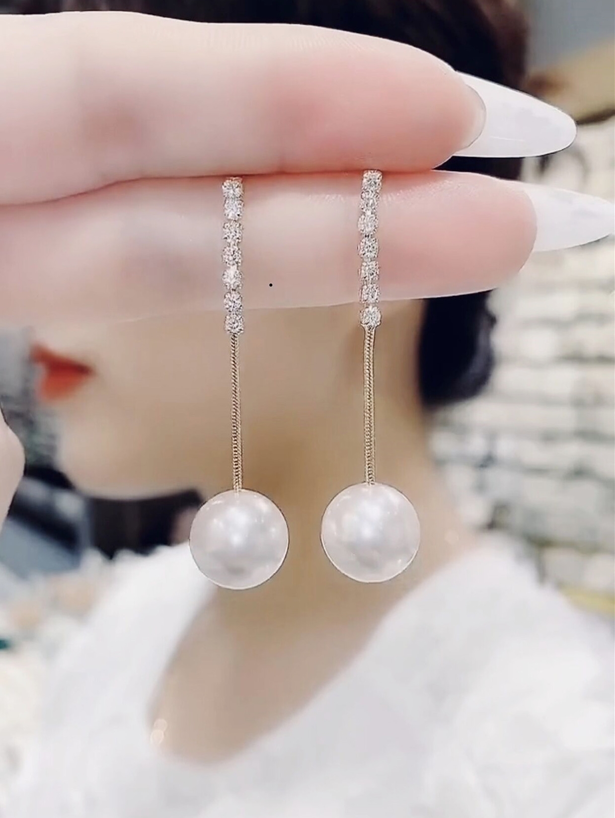 2021 new trendy fashion simple life with you pearl earrings female temperament all-match niche design ear pin earrings