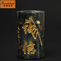 Banderas pen holder swing piece Kowloon wall Manual Engraving Book Room Office Desktop Practical Pendulum Piece Business Gift