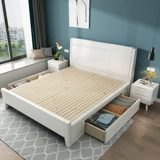 Северная белая сплошная деревянная кровать 1,8 -метра с двуспальной кровать