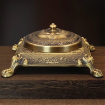 Living room and office square ashtray brass decorations new Chinese handicraft tea table