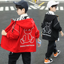 Boy Lieven hat Fried Street Jacket 2022 Chunqiu CUHK Tong New Child handsome and short style Wind clothes boy Spring Costume Tide