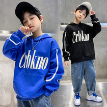 Boy fried street necropolis jacket head spring autumn 2022 new children loose t-shirt Long sleeves CUHK Scout spring clothing