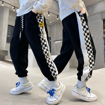 Boy sports pants 2022 Chunqiu Fried Street Casual Wear Pants Childrens Clothing Handsome Pants Boy Loose Foreign Air Long Pants
