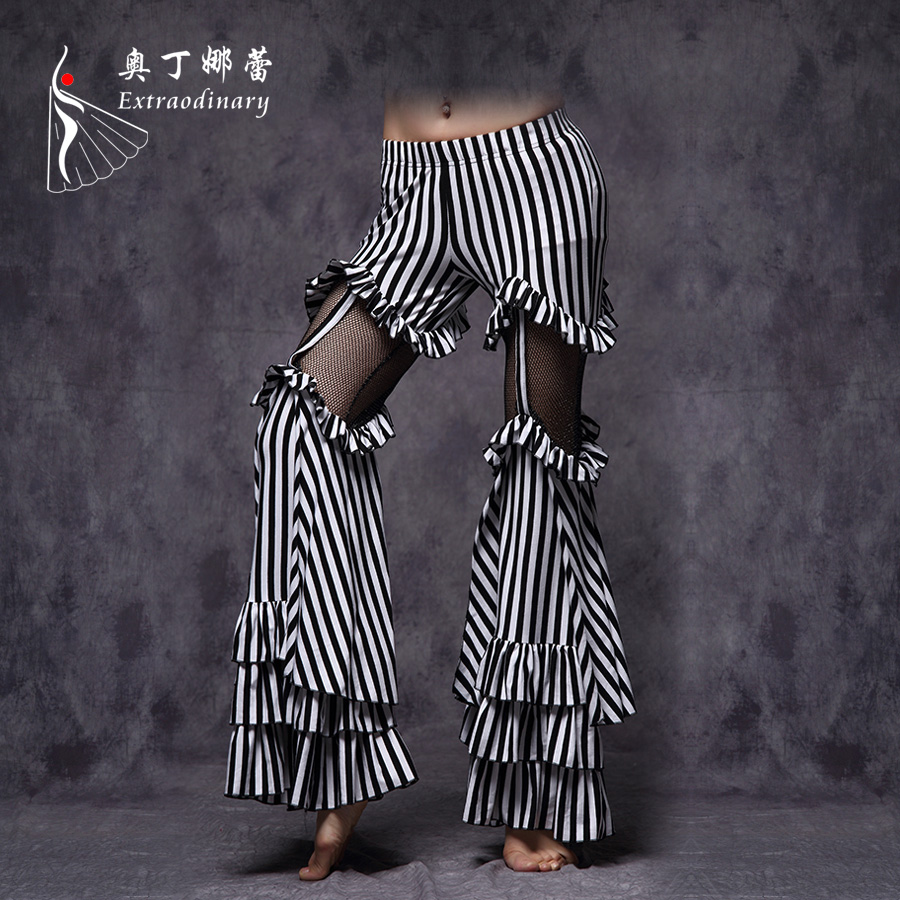 Odin Nare new belly dance bottoms Belly dance tribal style performance pants Striped performance pants
