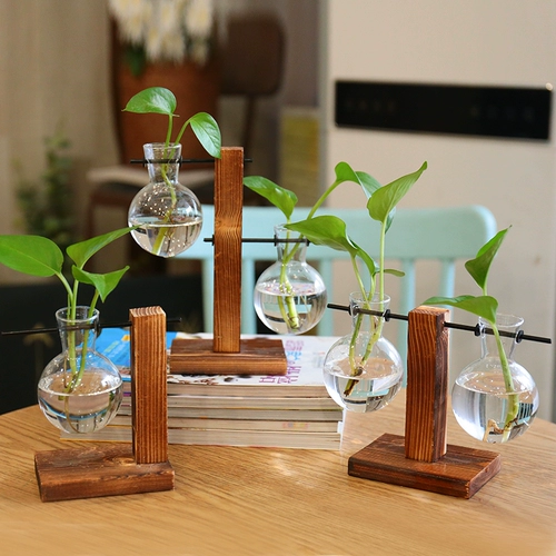 Креативные гидропонные растения в офисе, настольные зеленые растения, стеклянная бутылка с водой для выращивания зеленой редьки в горшке, небольшое растение в горшке, очищающее воздух и простое в уходе.